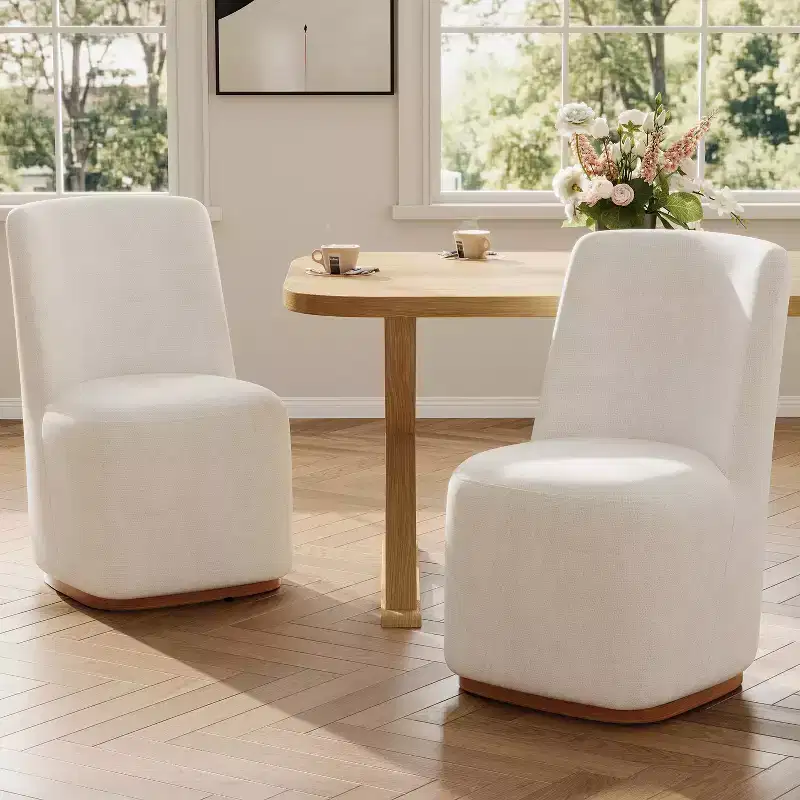 Christopher Knight Home Ilona Modern Rubberwood Chenille Upholstered Dining Chair (Set of 2)