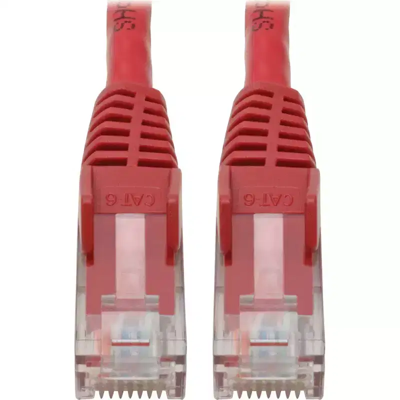 Tripp Lite Cat6 Gigabit Snagless Molded Patch Cable UTP Red RJ45 M/M N201004RD