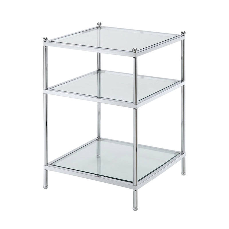 Convenience Concepts Royal Crest 3 Tier Glass End Table
