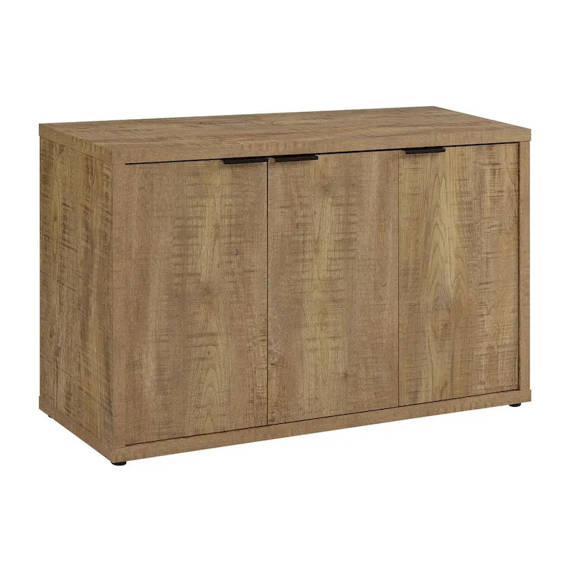 3-Door Accent Cabinet with Adjustable Shelves, Mango Finish