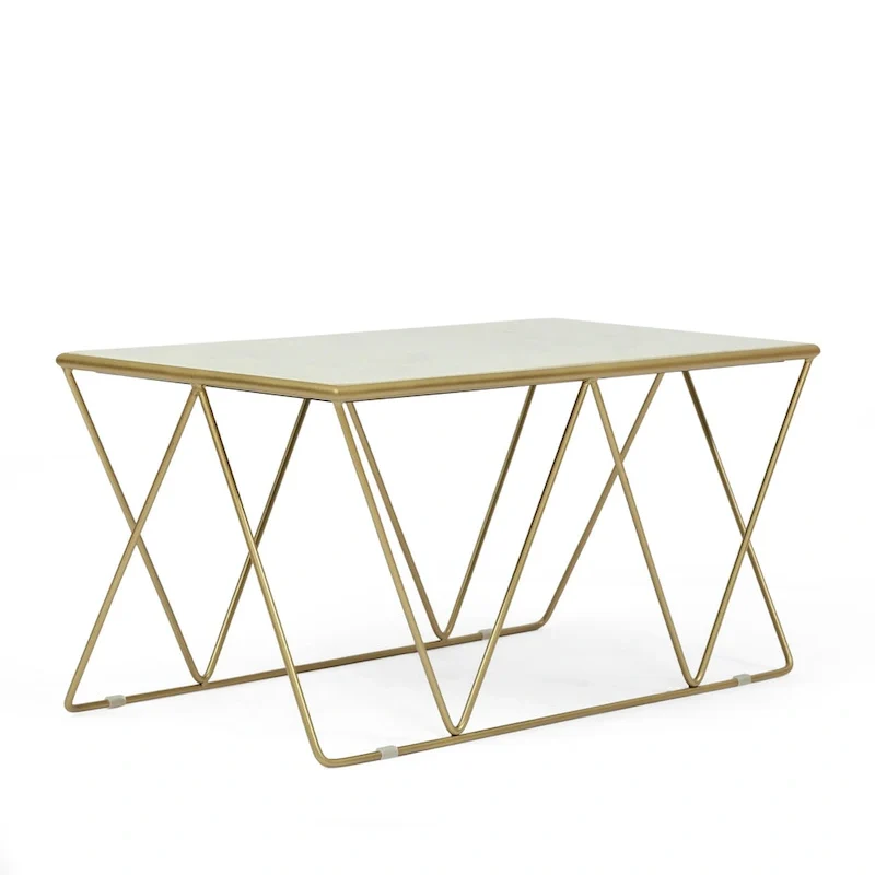Modern Glam Marble Top Coffee Table - 37.00 L x 19.00 W x 18.00 H