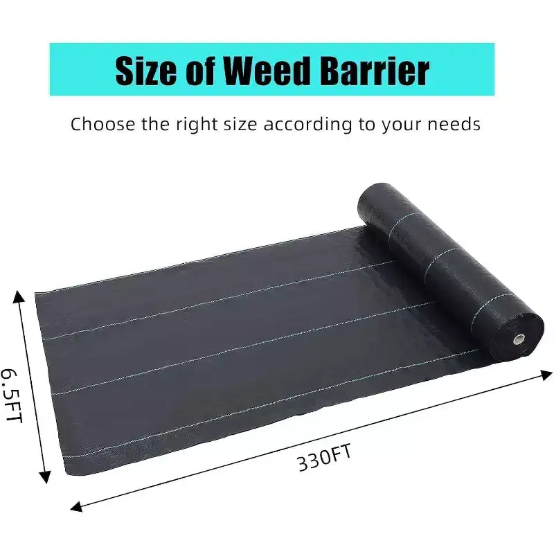 6.5Ft x 300Ft Heavy Duty Weed Barrier Fabric, 3 Oz Professional Grade Landscape Fabric, Weed Block Gardening Mat for Plant Bed, Erosion Control