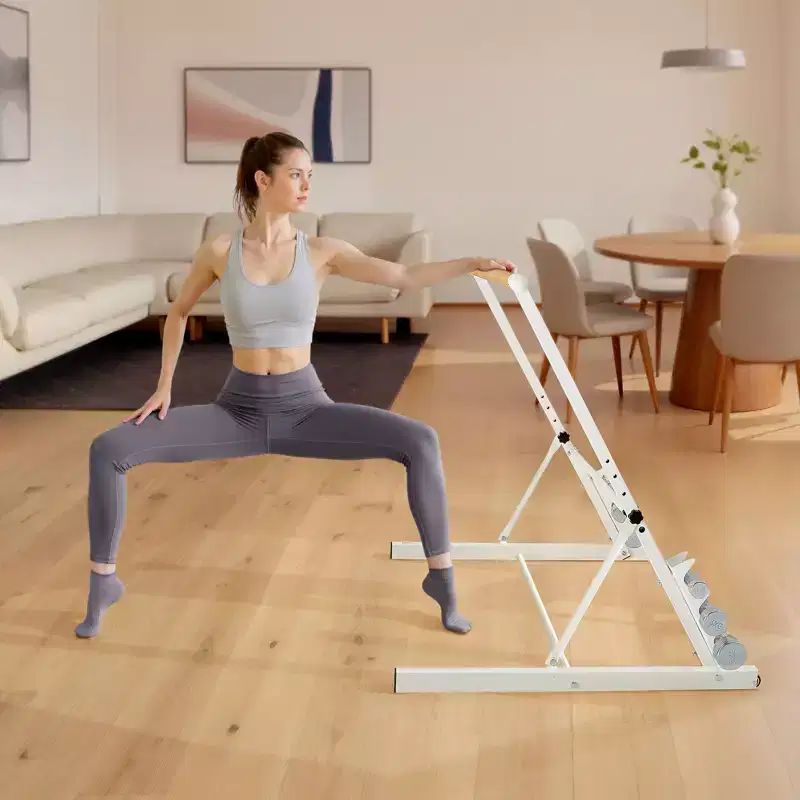 VEVOR Ballet Barre, 3 ft Freestanding Portable Barre Bar, Home Fitness Exercise Equipment for Abs, Arms, Strength, and Cardio, White