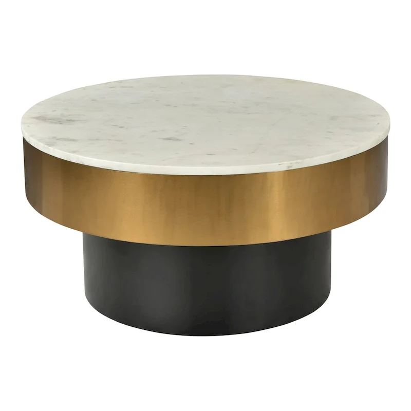 Glam Gold Rimmed Marble Coffee Table