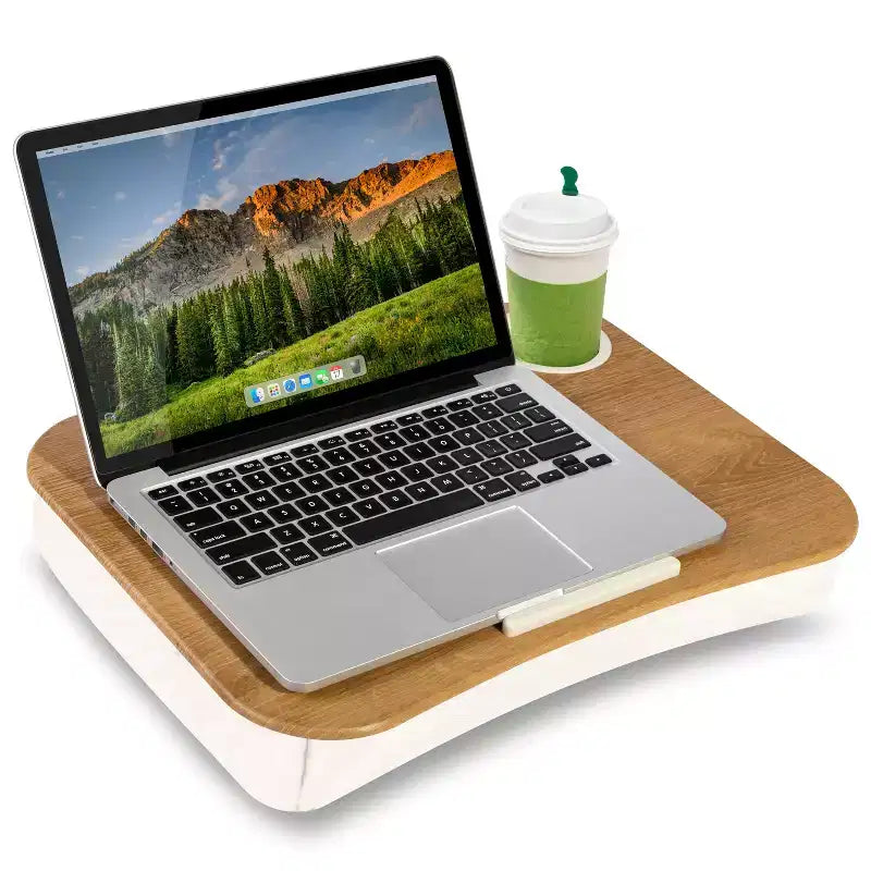 Cupholder Lap Desk, Portable Laptop Tray with Cup Holder for Sofa, Bed & Travel