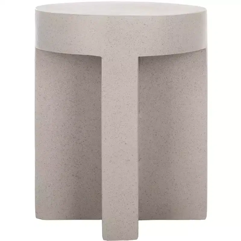 Round Accent Table �C White Sculptural Cross Base, Modern Indoor Design