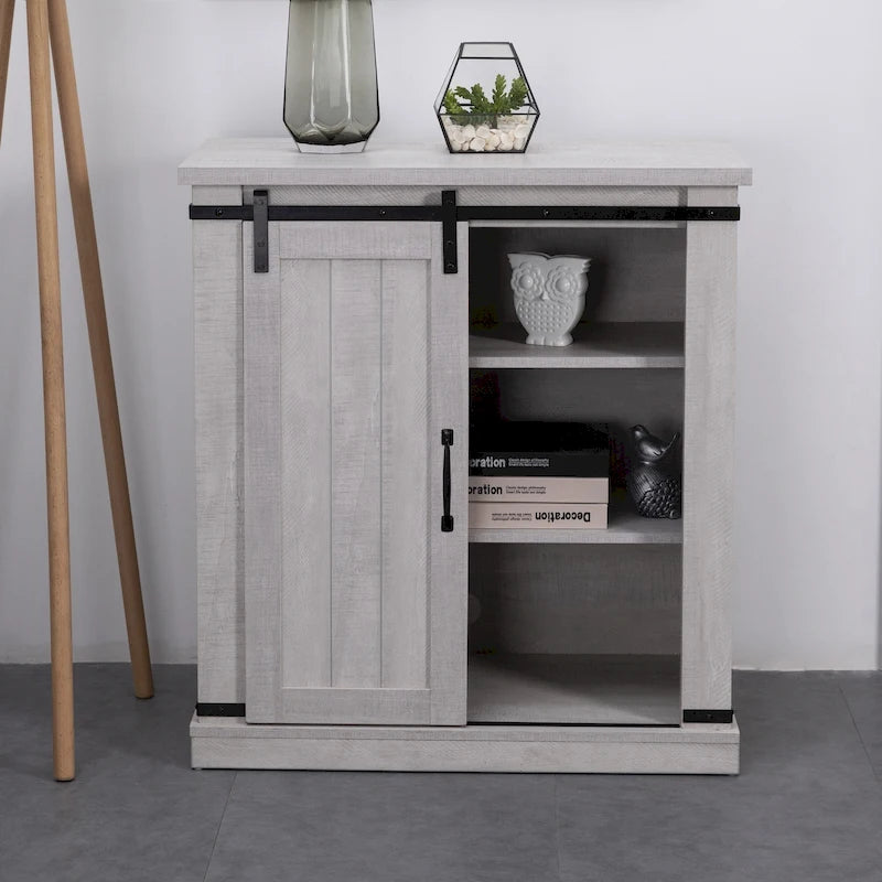 32 Compact TV Stand for 40 TVs w/ Barn Door Design - 32 in Width