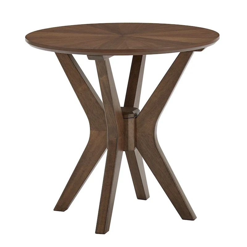 Rondo Mid-Century Walnut Finish Round End Table by iNSPIRE Q Modern