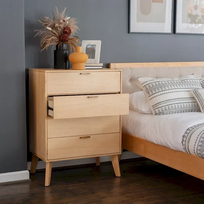 Carter Natural Wooden 4-Piece Queen Size Bedroom Set