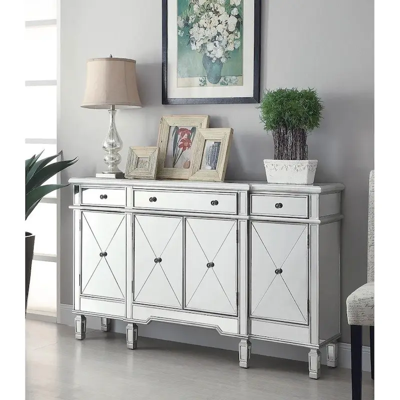 Silver Mirrored Wine Cabinet