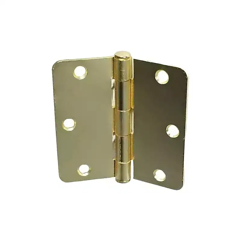 Brixwell 56-261SBRS Plain Bearing Butt Hinge Radius Corners Non Rising Removable Pin Type 3-1/2 Height 3-1/2 Width Satin Brass Finish Pair