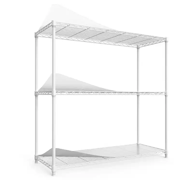 3-Tier Wire Shelving Unit with Adjustable Shelves