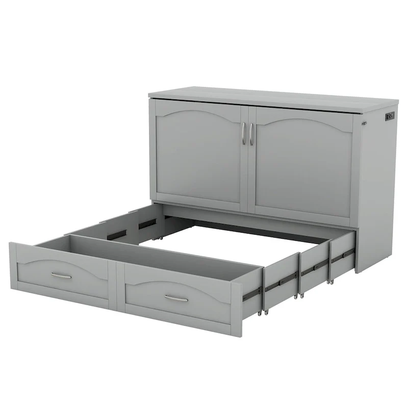 Wall Bed with Drawer, Sockets and USB Ports �C Full/Queen Size
