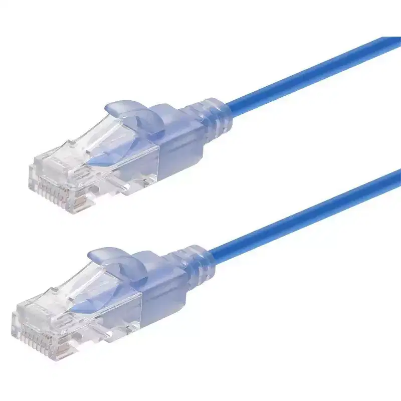 Monoprice Cat6A Patch Ethernet Cable 5 Feet Blue, UTP, 30AWG, 10G, Pure Bare Copper, Snagless RJ45, For Computer Network Cable, LAN, Modem, Router
