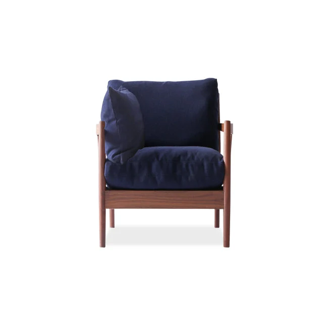 Solid Wood Cushioned Armchair