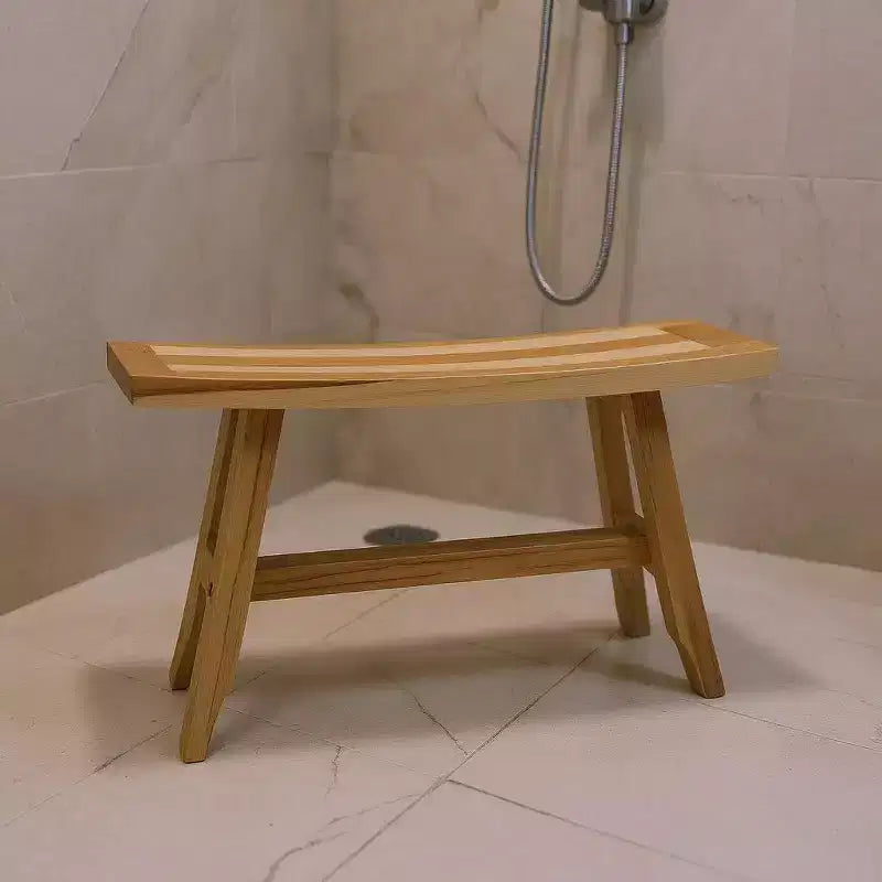 28 Natural Teak Rectangular Shower Bench