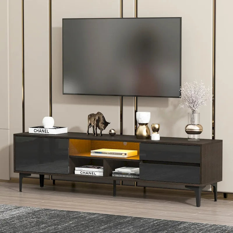TV Cabinet,entertainment center with LED remote control lights