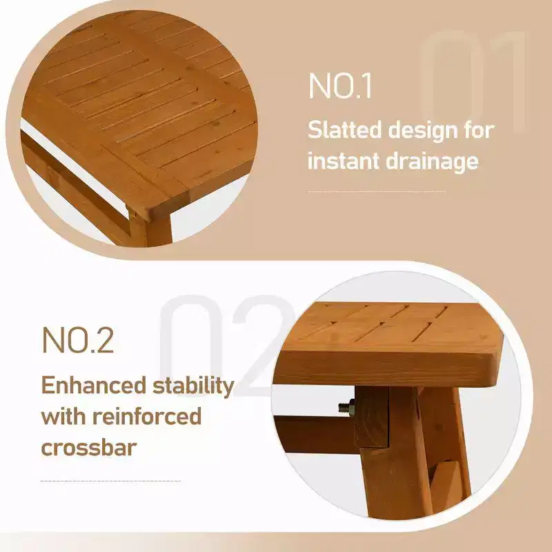Karl Home Patio Light Brown Wood Coffee Table