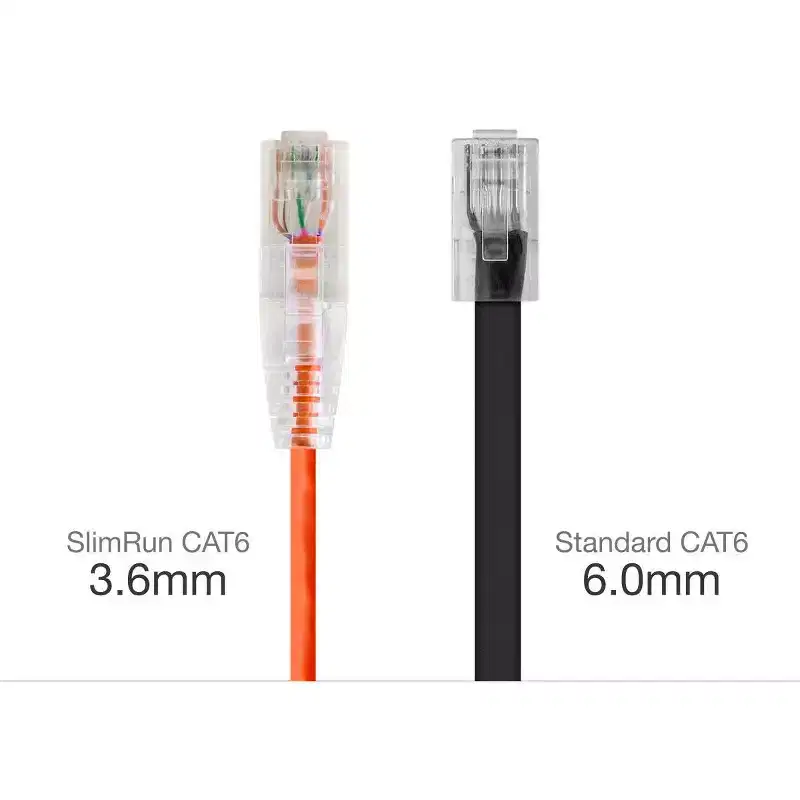 Monoprice Cat6 Ethernet Patch Cable - 7 feet - Orange | Snagless RJ45 Stranded 550MHz UTP CMR Riser Rated Pure Bare Copper Wire 28AWG - SlimRun Series