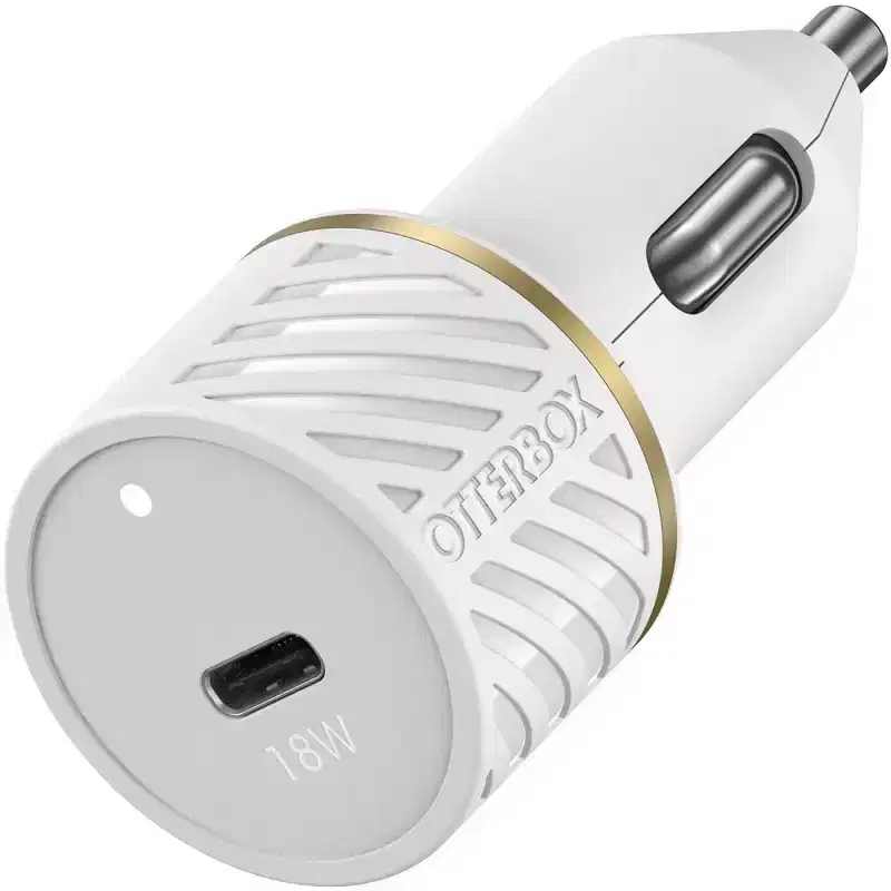 OtterBox USB-C 18W Fast Charge Car Charger (78-52703) Cloud Dust (White)