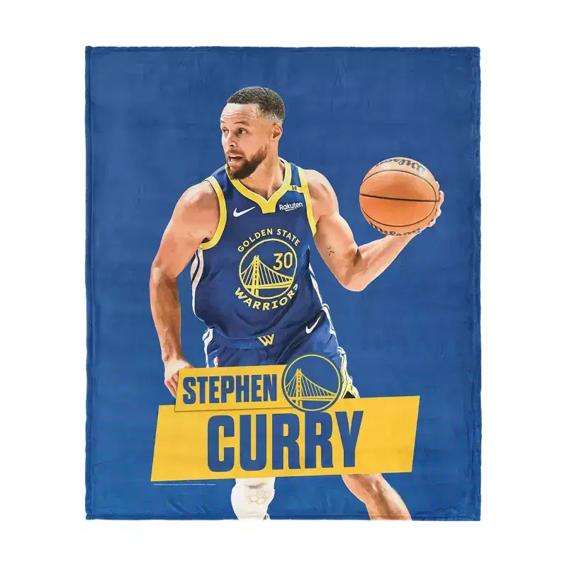 Golden State Warriors NBA Stephen Curry Silk Touch Throw Blanket 50 x 60 inches