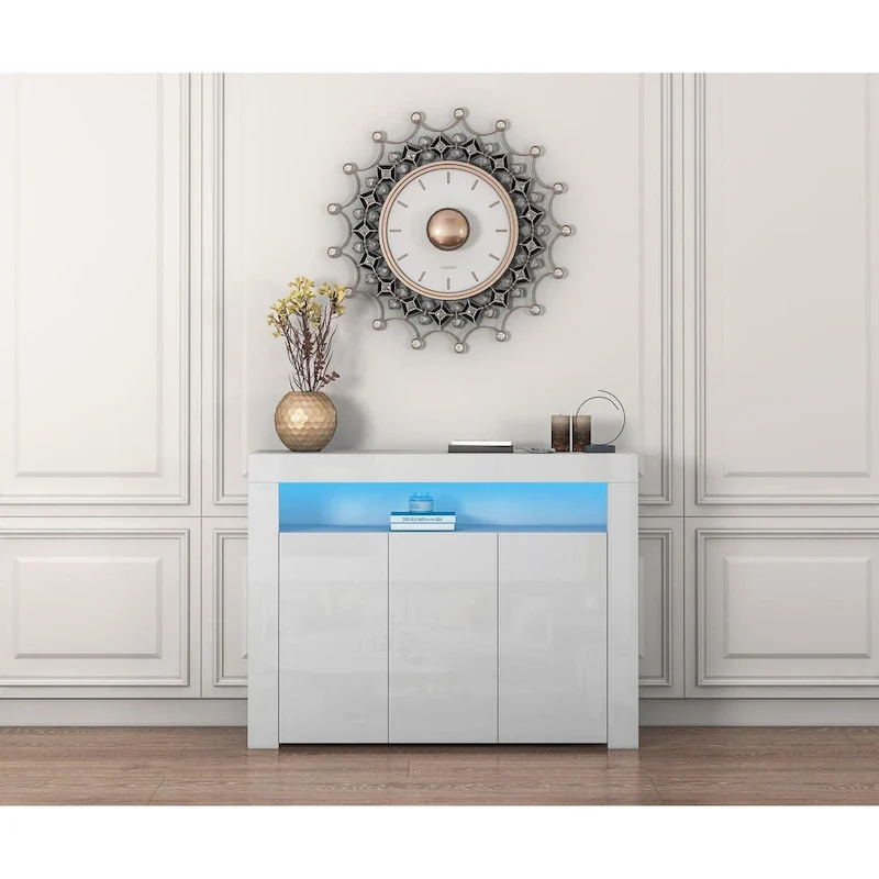 LED Sideboard Storage Cabinet with 3 Doors