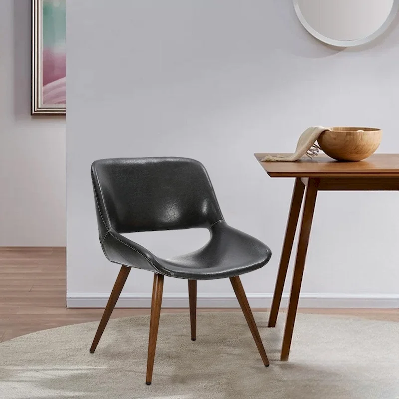 Carson Carrington Langa Faux Leather Mid-Century Dining Chair with Metal Legs