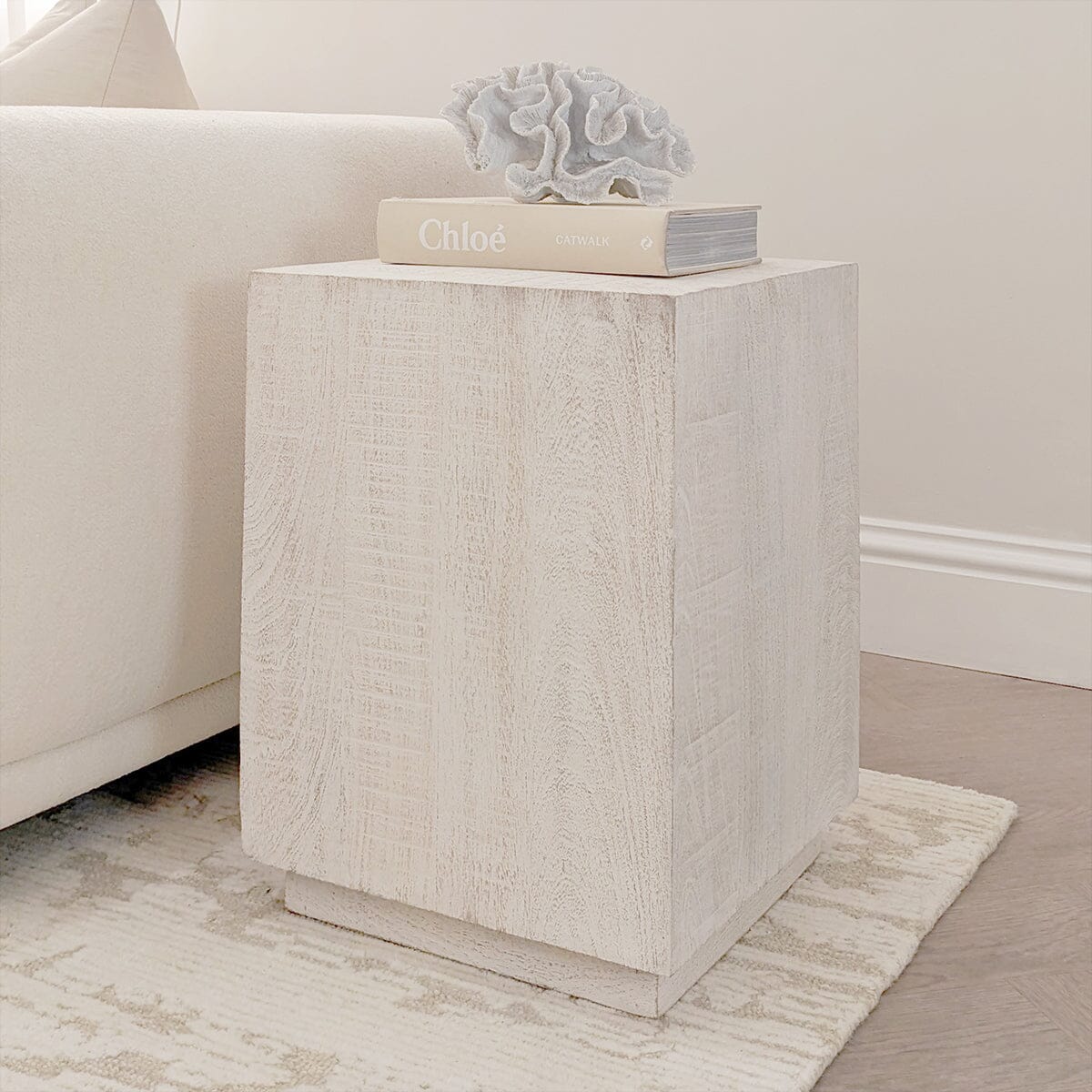 Whitewash Side Table