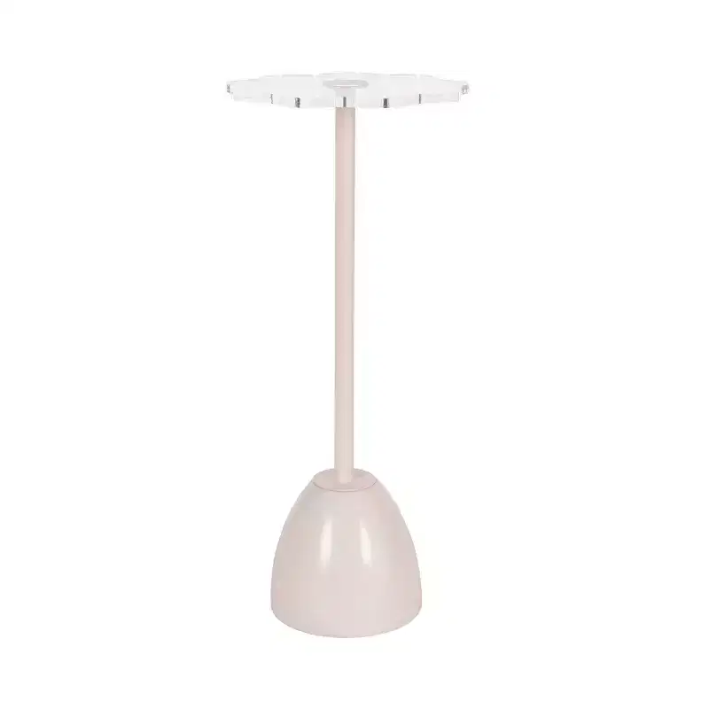 Kate and Laurel Acari Scalloped Drink Table, 10x22, Pink