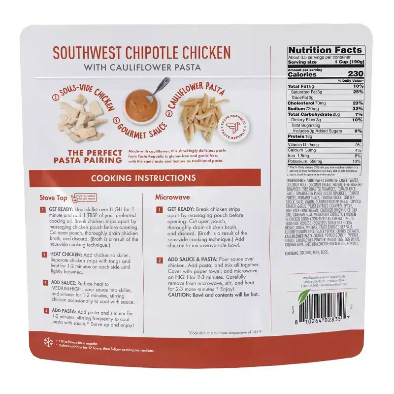 Kevin's Natural Foods Gluten Free Southwest Chipotle Chicken Pasta - 24oz
