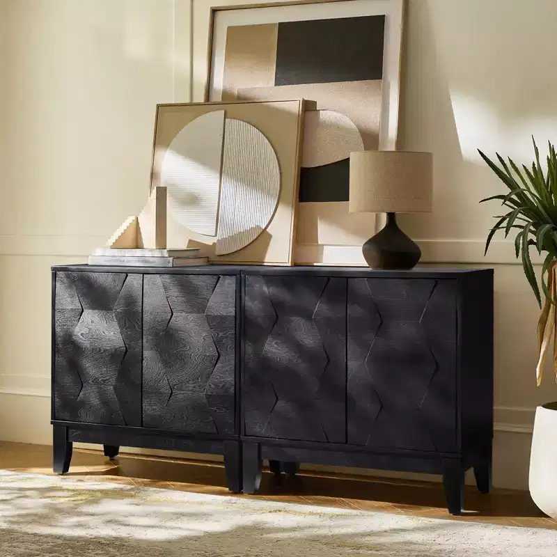 Set of 2 Lucinda 30'' Tall 2 - Door Accent Cabinet with Adjustable Shelves | HULALA HOME