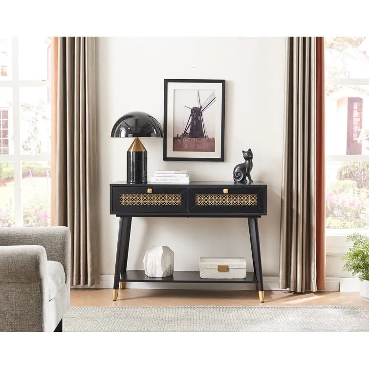 41.9 Wood 2-Drawer Console Table