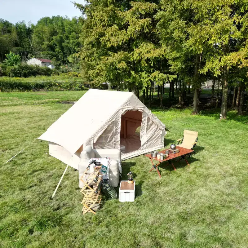 Whisen Inflatable Camping Tent with High Performance Inflatable Structure - Beige