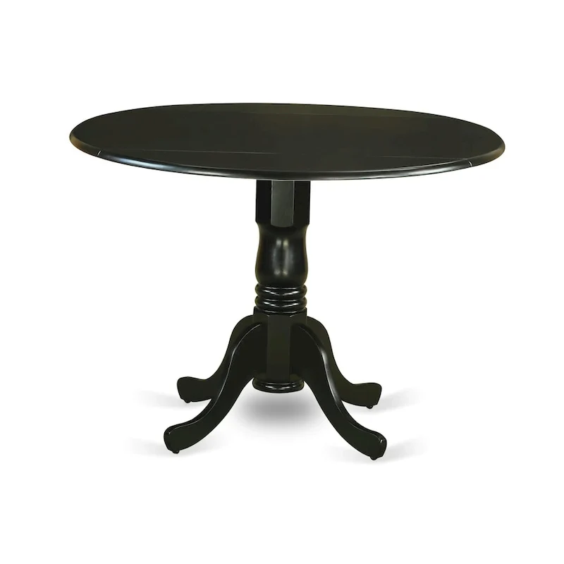 East West Furniture 3 Piece Dinette Set Contains a Round Dining Table and 2 Dining Room Chairs, (Finish Options)