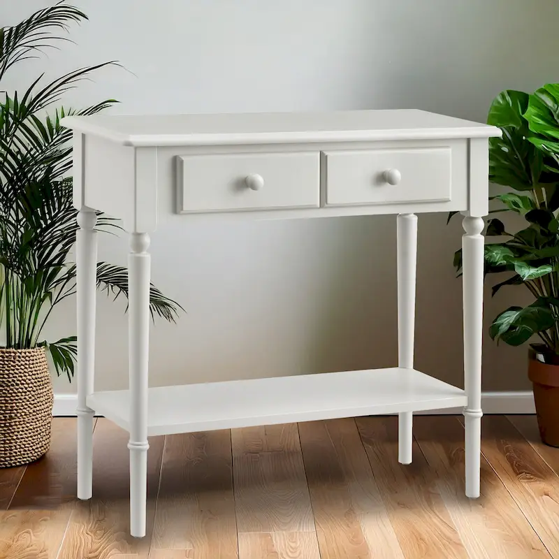 Leick Home Coastal One Drawer Narrow Hall Console Sofa Table