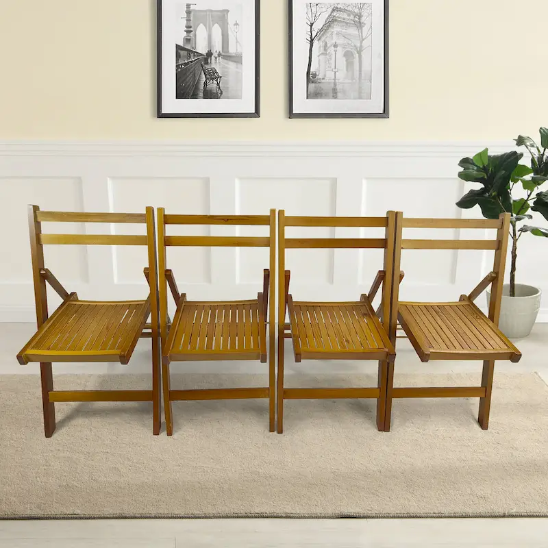 Set of 4 Foldable Wooden Special Event Chairs