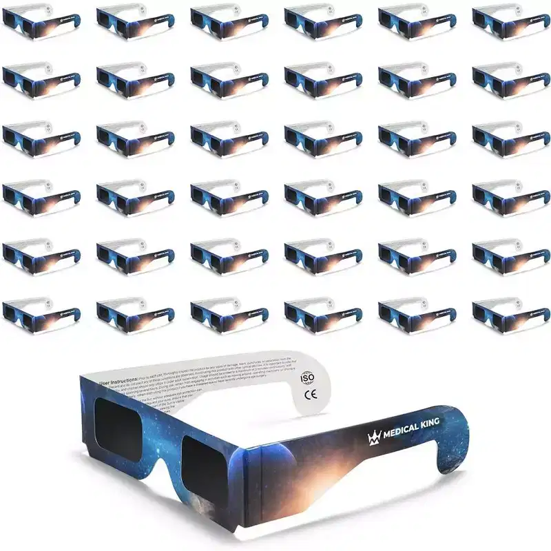 Solar Eclipse Glasses - Solar Filters Glasses with Solar Safe Filter Technology - CE and ISO Certified 2024 50-Pack MedicalKingUsa