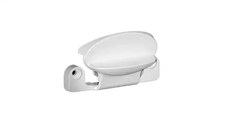 Brixwell Upper Vent Latch, Plastic Material, 2-1/16 Hole Center, 1-1/2 Height And 2-9/16 Width, Blue White Finish