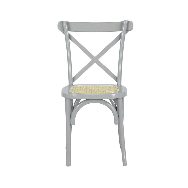 Colmar Classic Traditional X-Back Wood Rattan Dining Chair, Natural (Set of 2) by JONATHAN Y