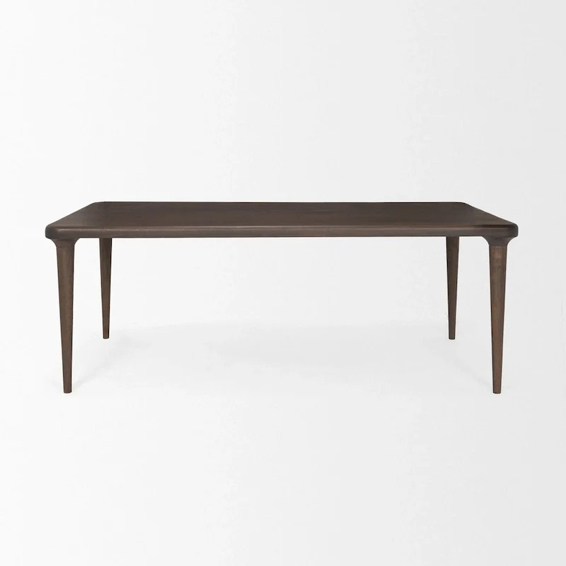 Medium Dark Brown Rectangular Solid Wood Dining Table