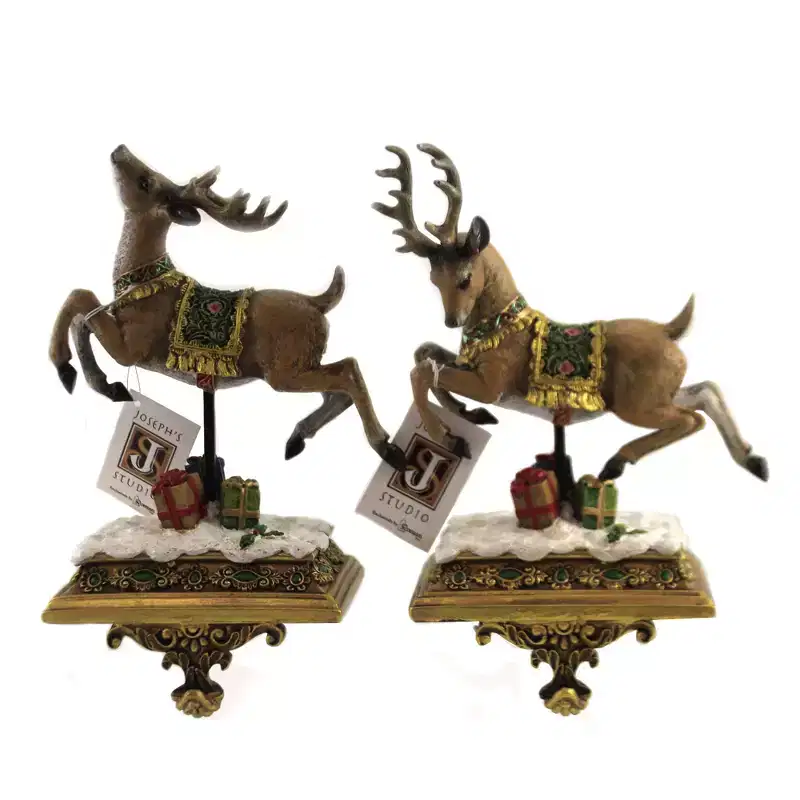 Joseph Studio 6.5 Inch Deer Stocking Holders Christmas Stocking Holder , Christmas Decor Joseph's Studio, Reindeer (2PC)