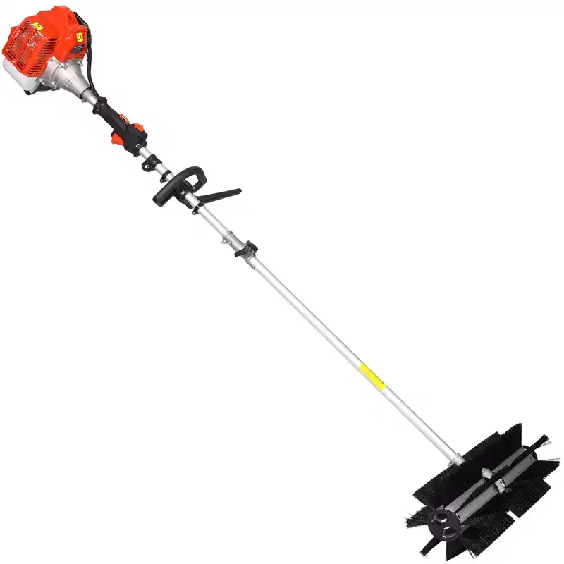 52cc Gas-Powered Broom Sweeper with 24 Nylon Brush, 2-Stroke Engine, EPA Certified, for Driveways & Sidewalks