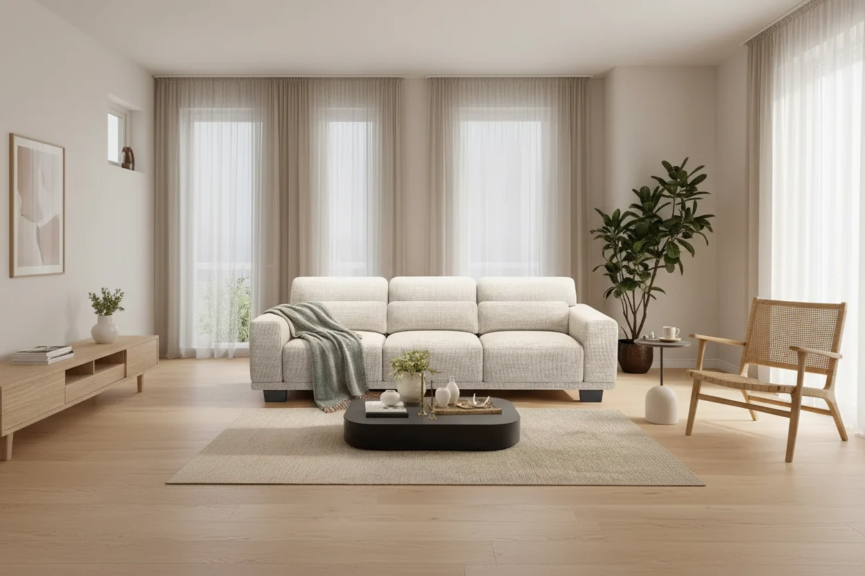 3-Seater Sofa with Wide Armrests, Deep Seats, and Removable Washable Covers