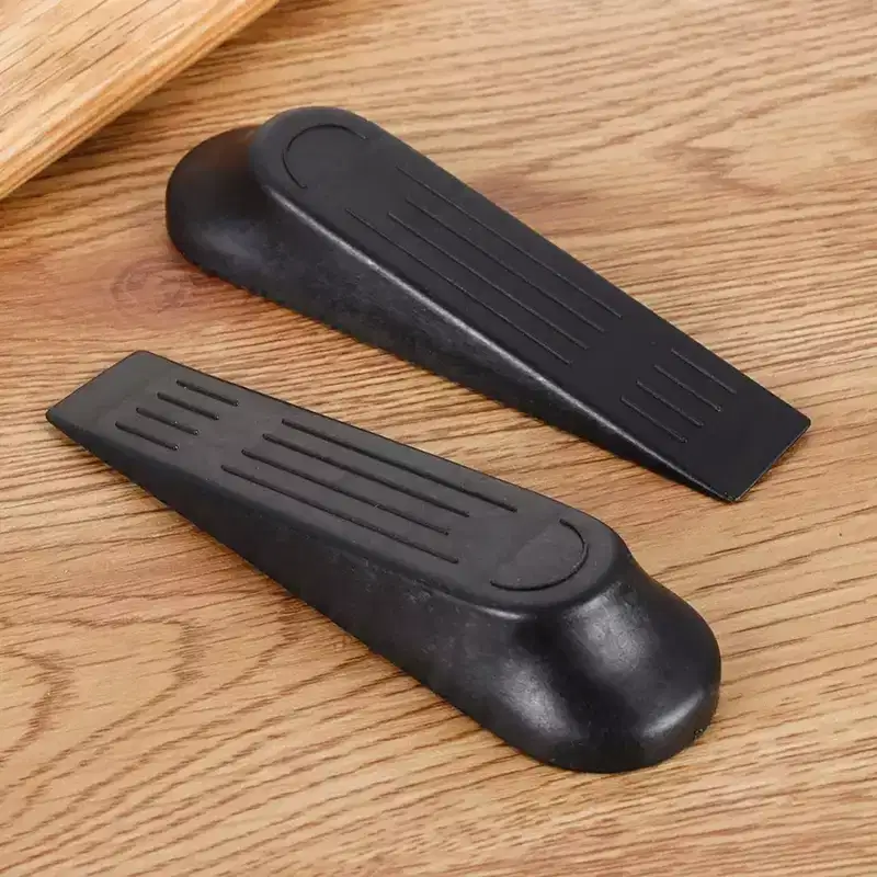 Home Mart Goods 2 Pack Black Rubber Door Stopper for Carpet Tile Concrete Wood Floor