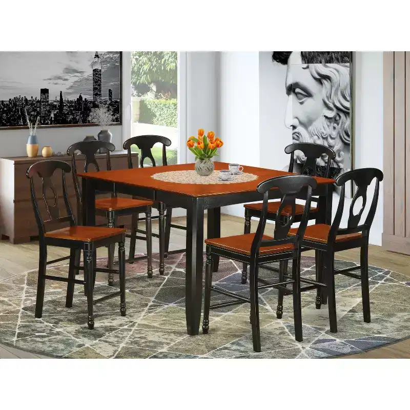 HomeStock Belmont Counter Height Pub Set-Pub Table And Dinette Chairs