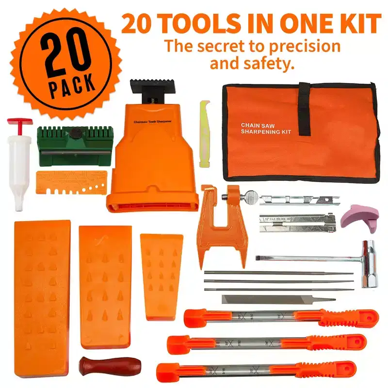 MeasuPro Store Chainsaw Sharpening Kit - 20-Piece Set with Handy Storage Bag