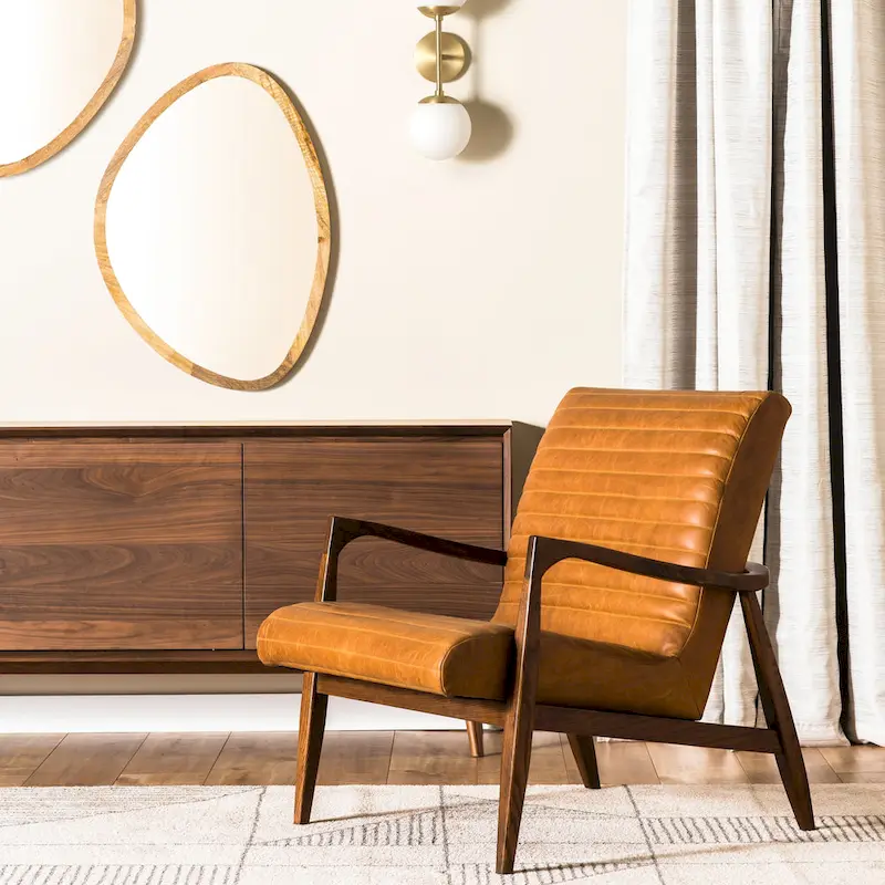 Poly & Bark Rowan Lounge Chair - Full Grain Genuine Italian Leather