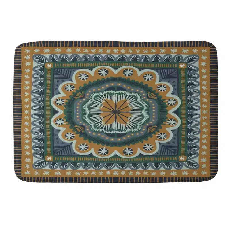 Winter Symmetric Pattern Memory Foam Bath Rug - Deny Designs