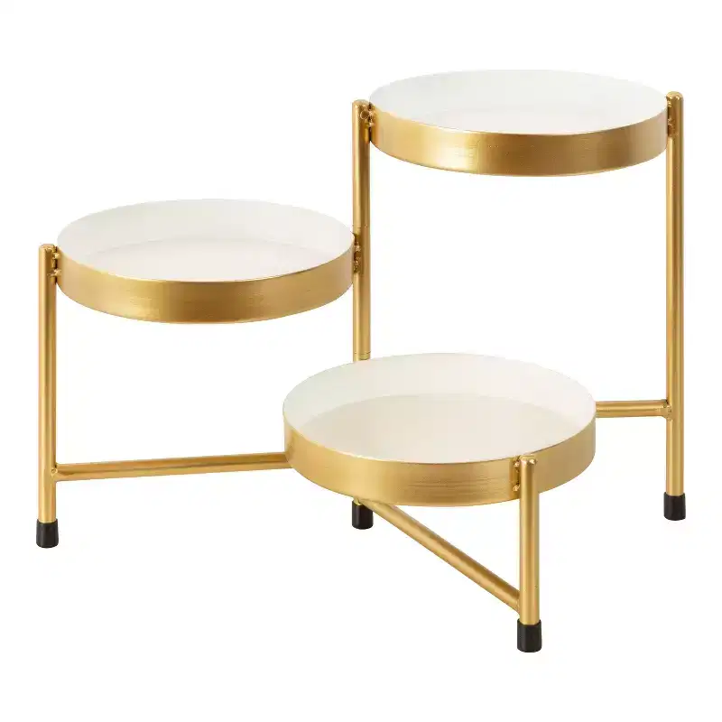 Kate and Laurel Finn Round Metal Tabletop Planter, 7.25x7.25x10, White