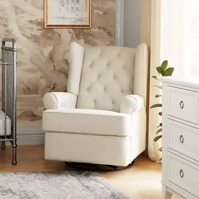 Electronic Recliner and Swivel Glider with USB Port, Performance Cream Eco-Weave